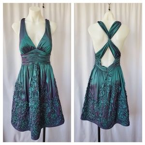 Adrianna Papell Boutique sz 8 green/ purple